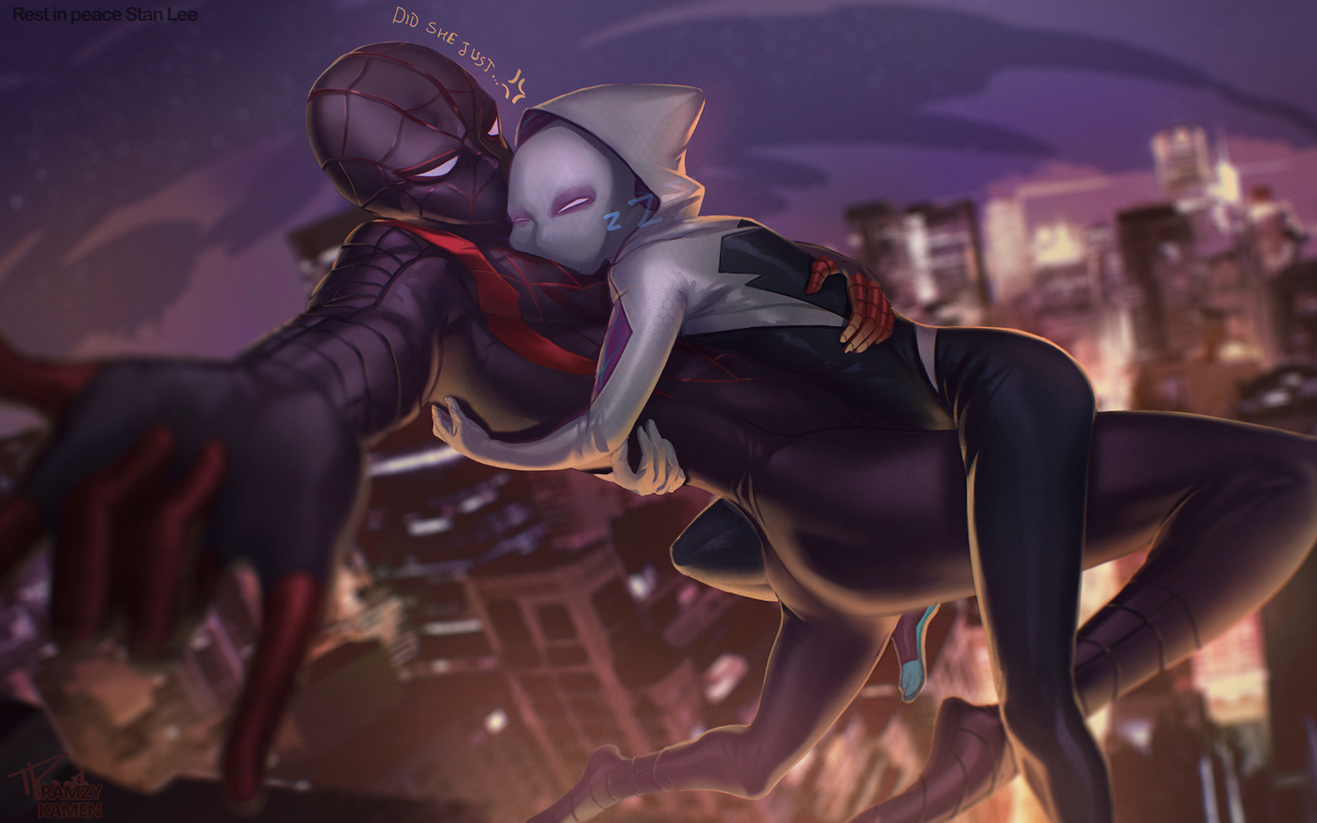 Wallpaper Of Miles Morales, Spider Gwen, Spider Man - Miles Morales And Gwen Stacy - HD Wallpaper 