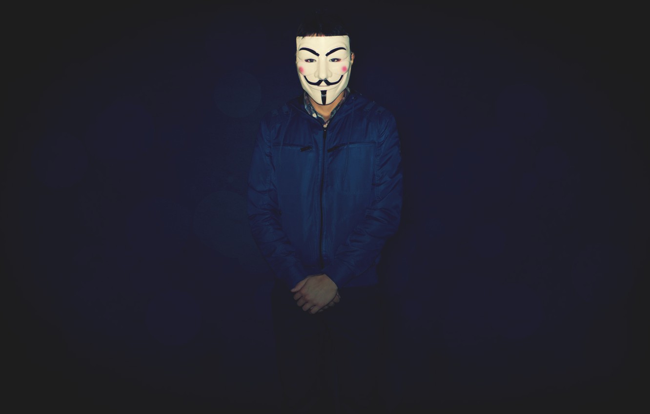 Photo Wallpaper Dark, Blue, Style, Men, V For Vendetta, - Darkness - HD Wallpaper 