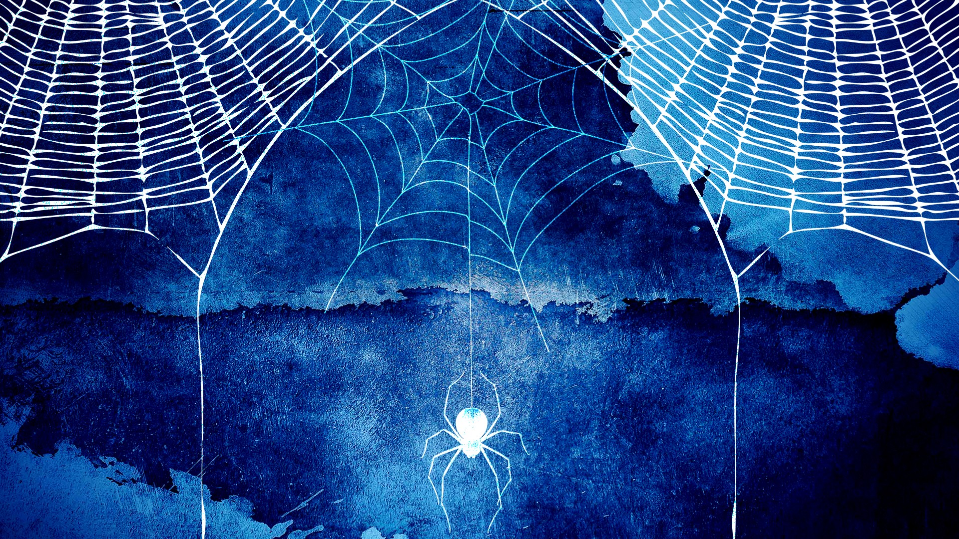 Halloween Spider Web Hd Background Wallpaper - Dark Blue Watercolor Hd Background - HD Wallpaper 