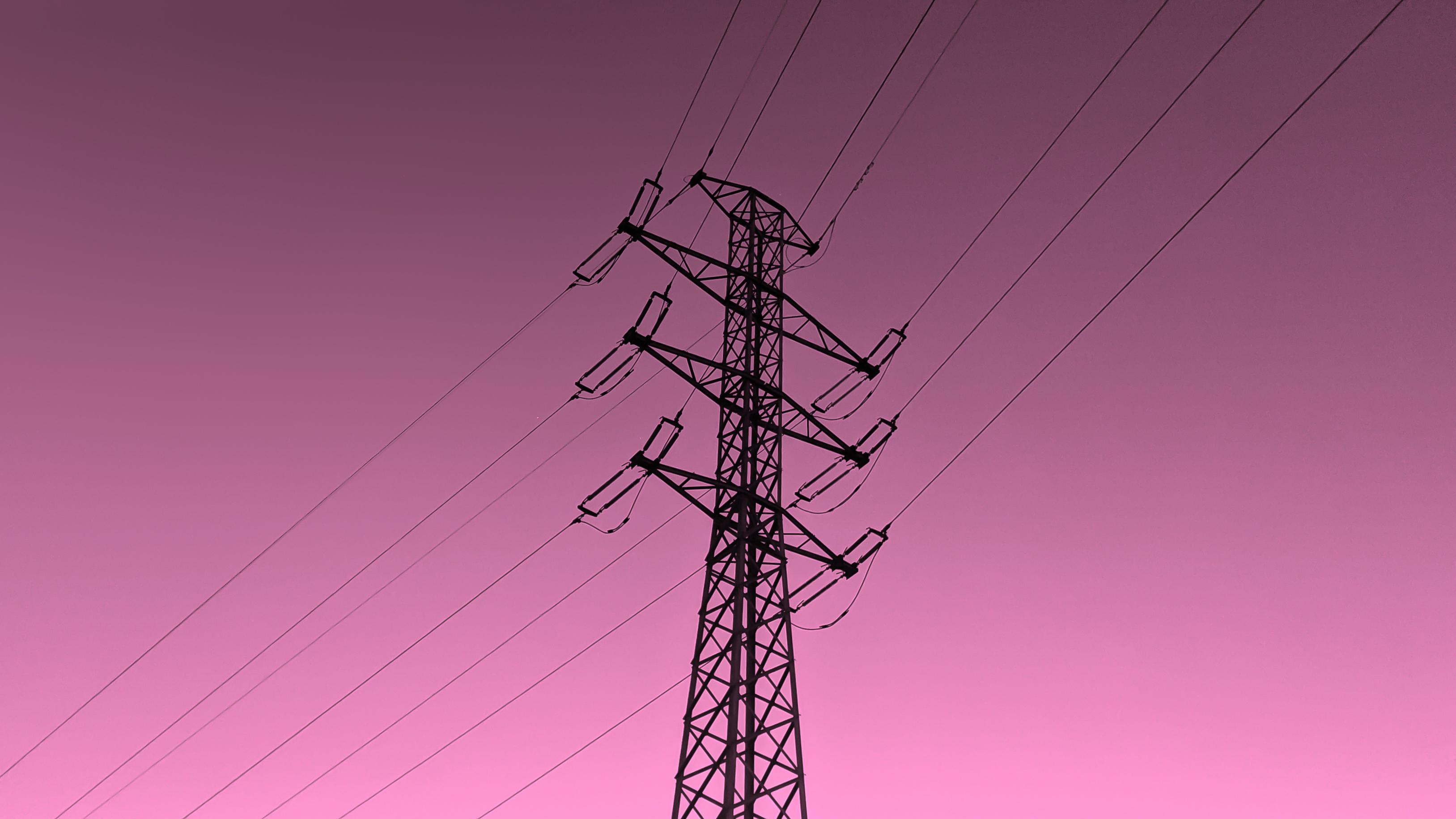 A Sunset Full Of Energy Wallpaper - Transmission Tower - HD Wallpaper 