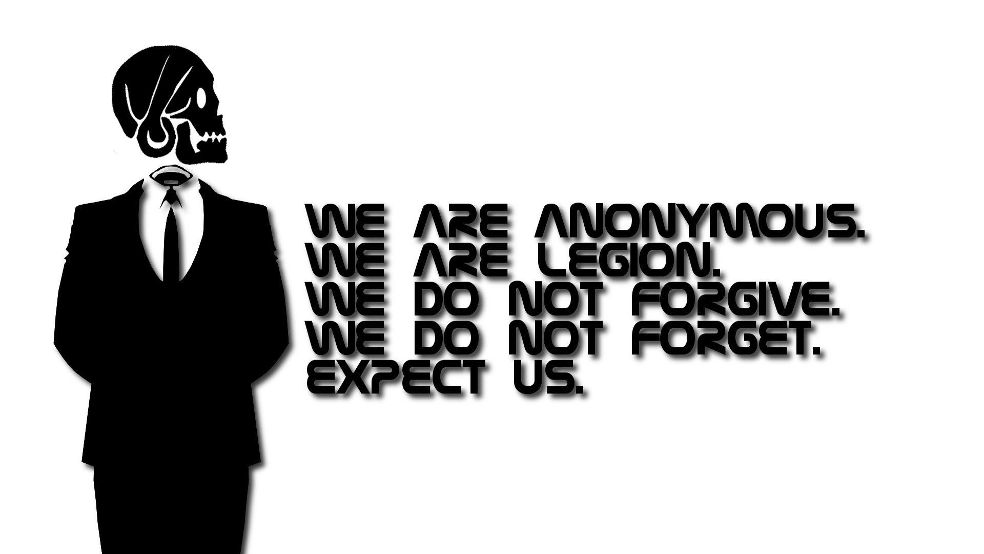 Anonymous Wallpapers White - HD Wallpaper 