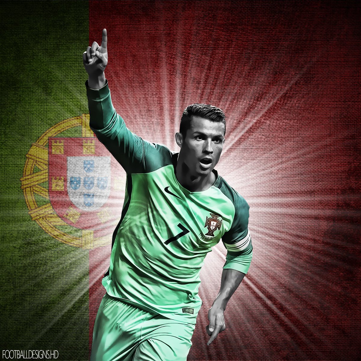 Cristiano Ronaldo Wallpaper Green - HD Wallpaper 