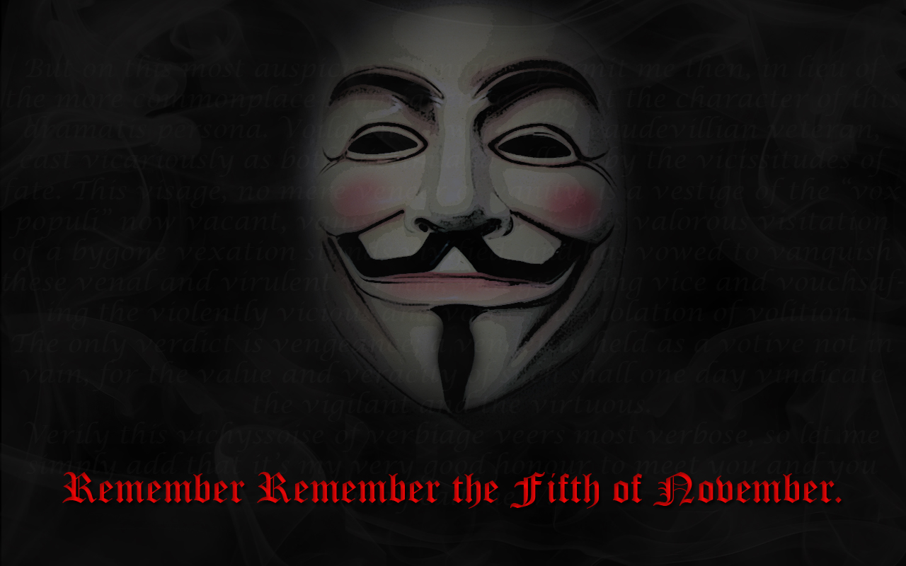 Guy Fawkes Mask - HD Wallpaper 