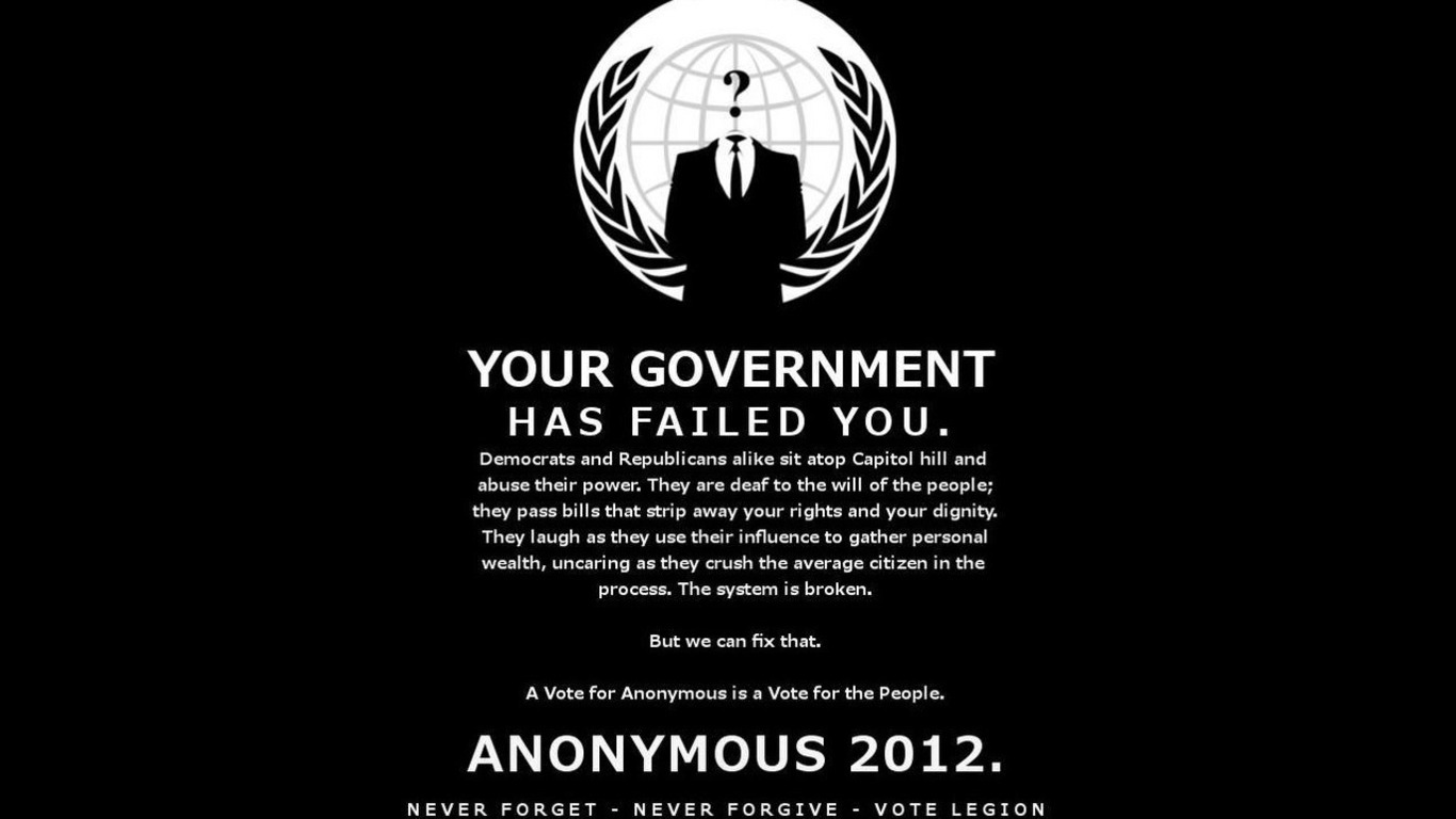 Anonymous Mask Wallpaper - Government Has Failed Us - HD Wallpaper 