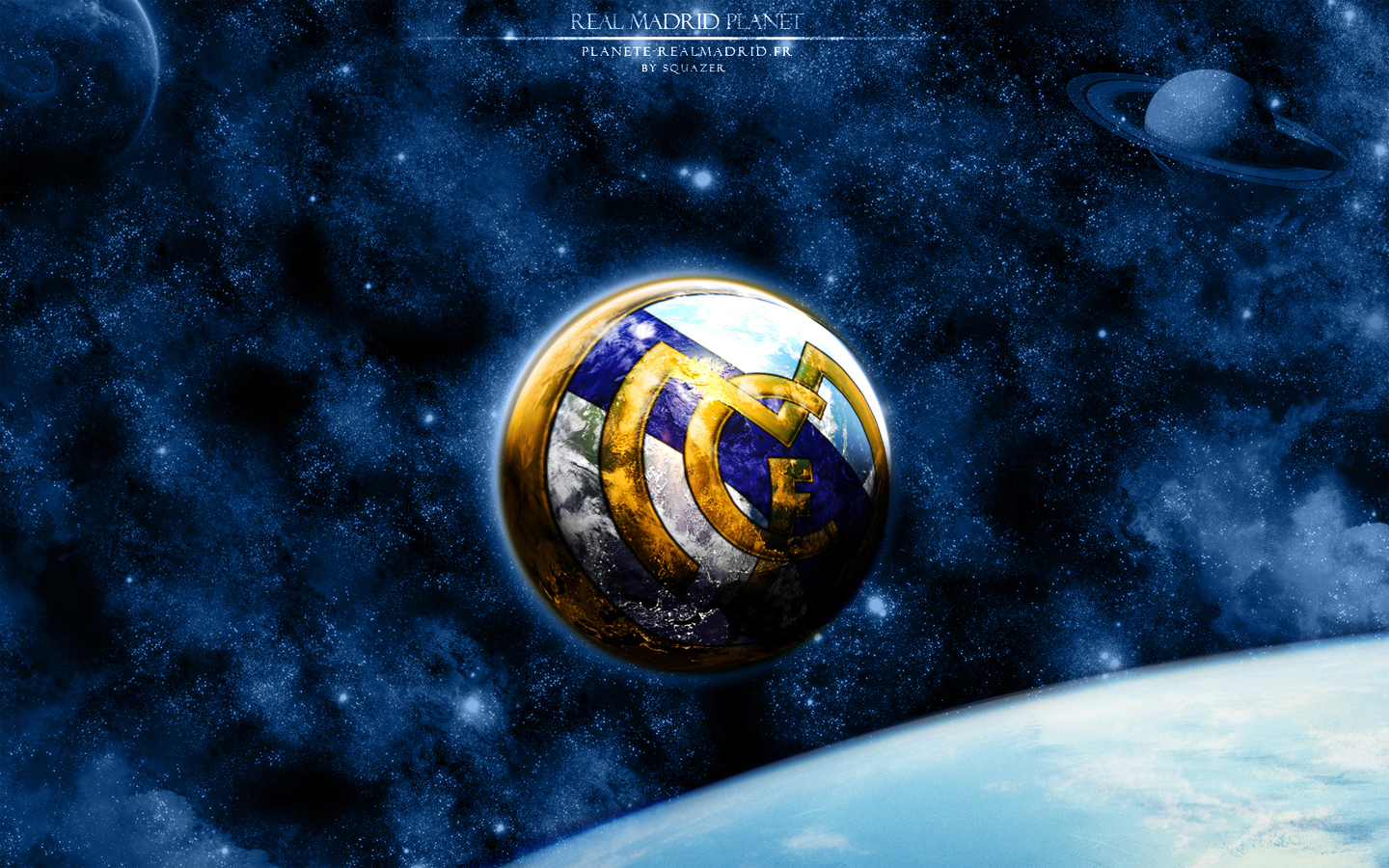 Real Madrid Football Wallpaper - Real Madrid Logo Galaxy - HD Wallpaper 