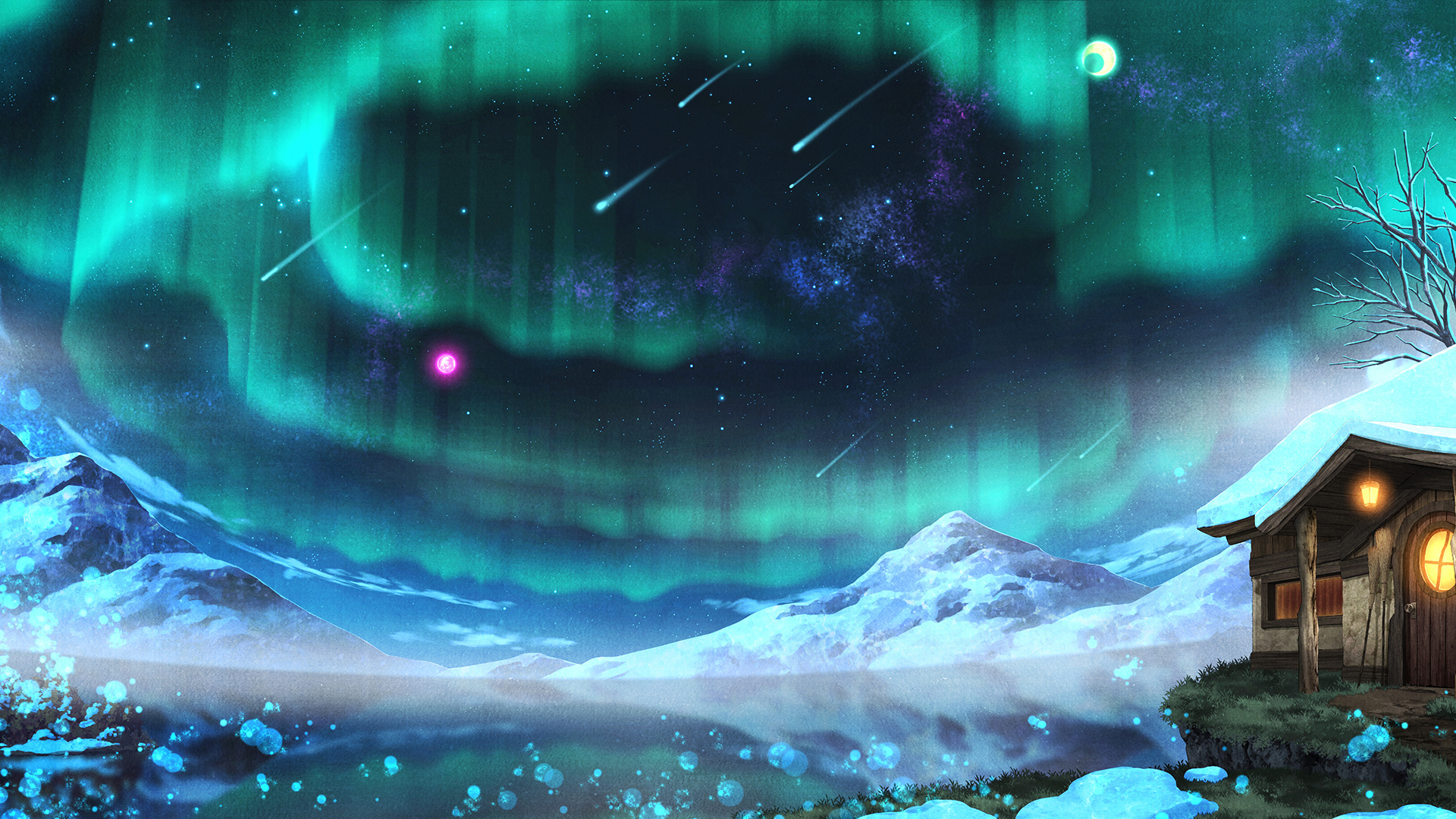 Aurora Borealis, Anime, Original, Artwork, Wallpaper - 1080p Aurora Borealis - HD Wallpaper 