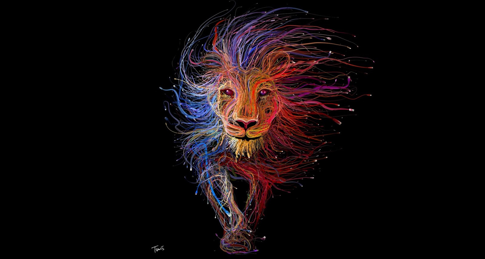 Lion Wires Art 720p Hd 4k Wallpapers Images Backgrounds - Leo Wallpaper Hd - HD Wallpaper 