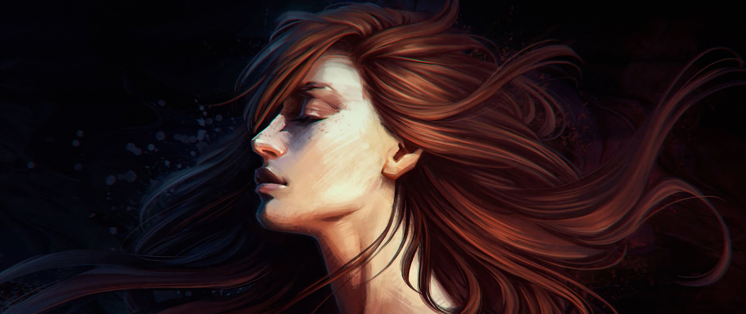 Wallpaper Girl, Art, Hair, Portrait - Tech Thieves Be Free - HD Wallpaper 