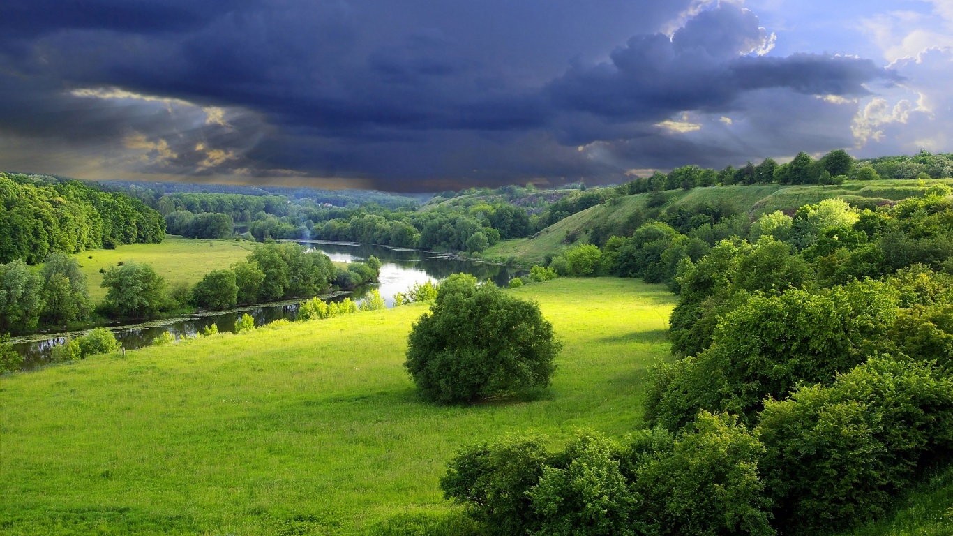 Landscape Green - Landscape 1366x768 Wallpaper Hd - HD Wallpaper 