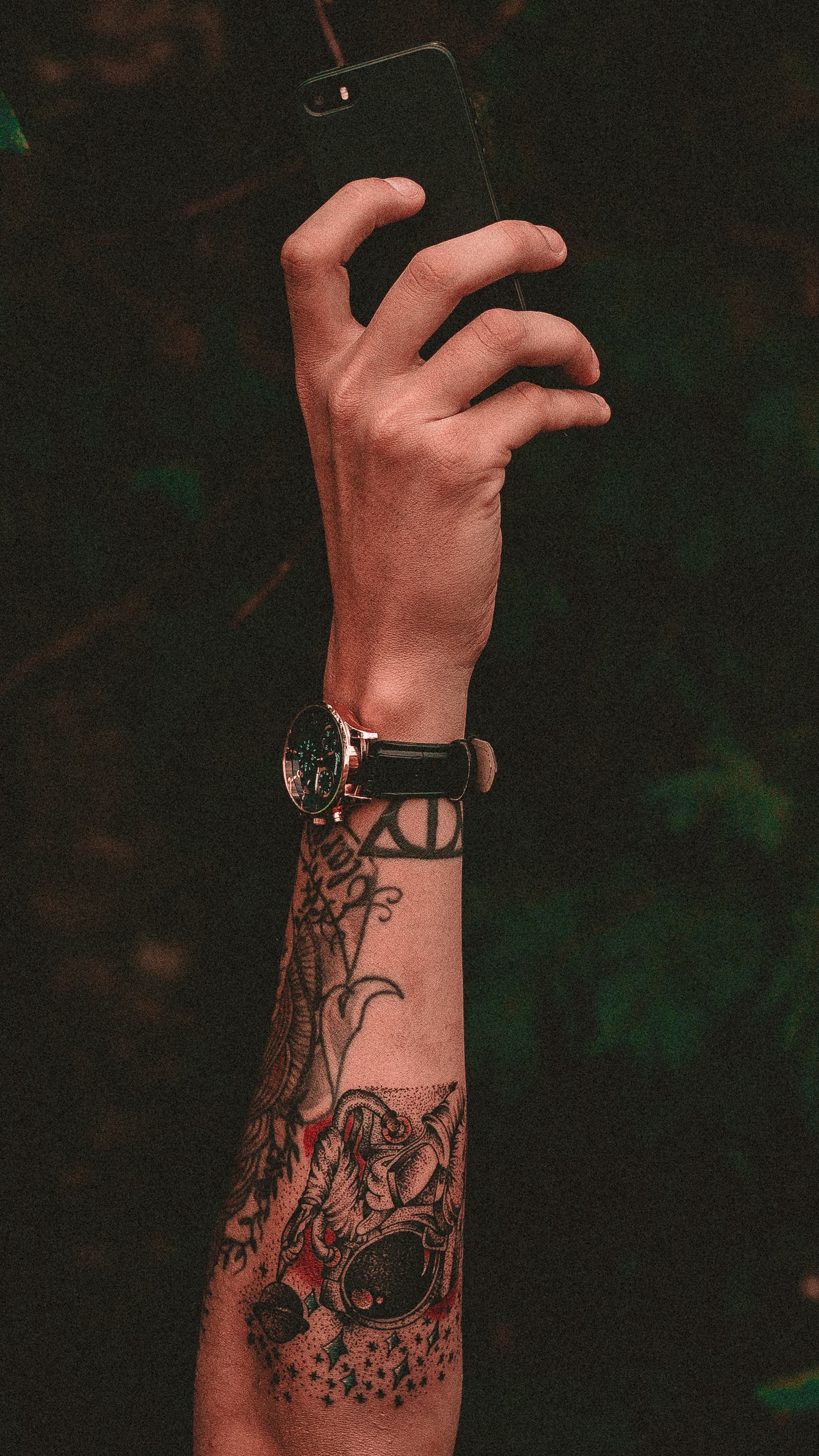 Wallpaper Hand, Tattoo, Phone, Watch - HD Wallpaper 