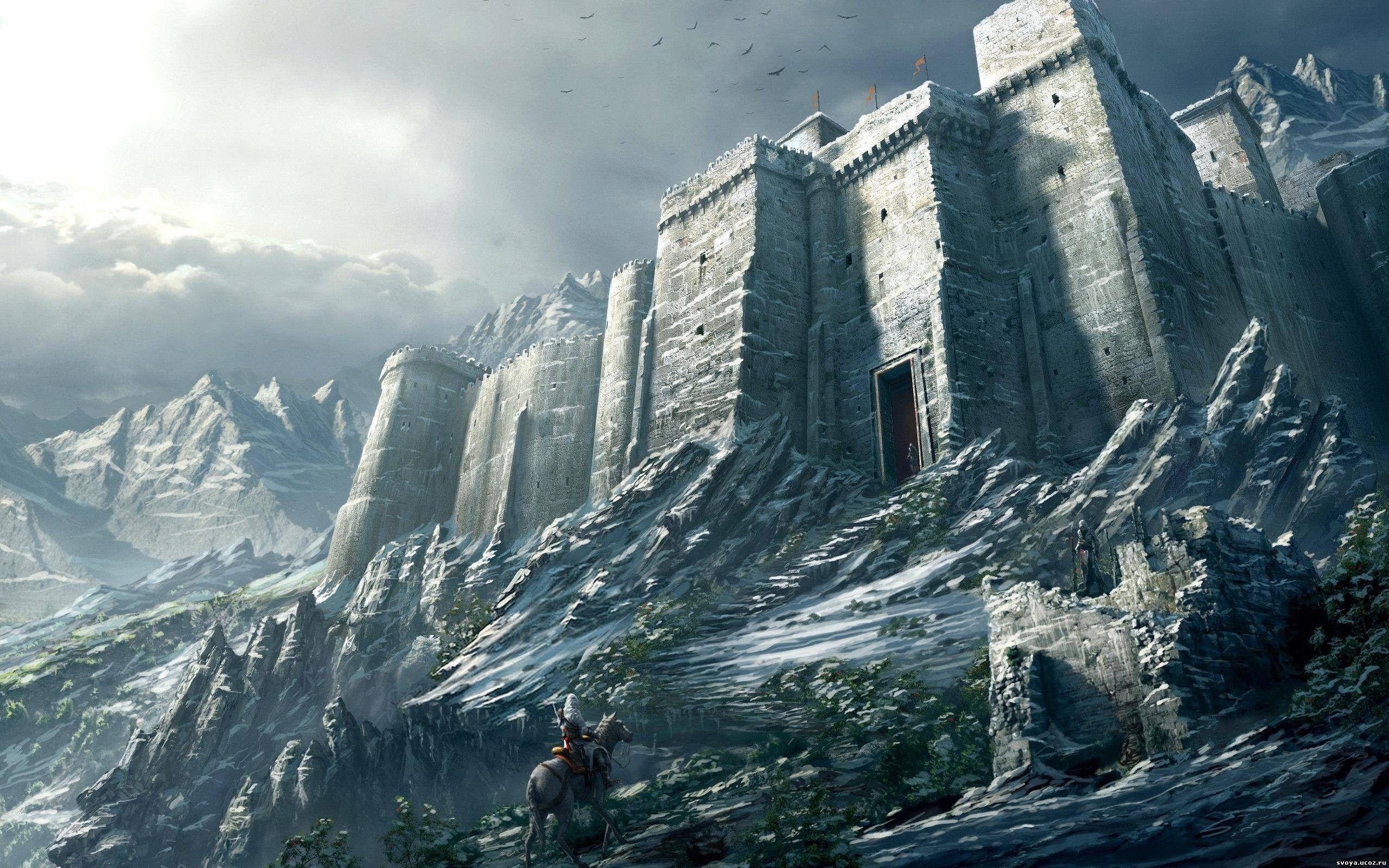 2560x1600, Medieval Castle Desktop Wallpaper - Fortress In The Mountains - HD Wallpaper 