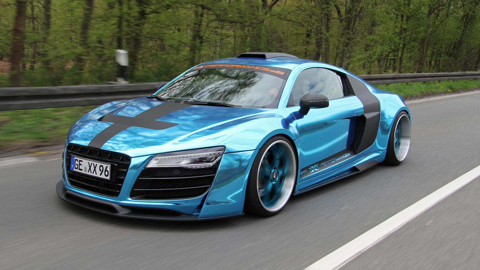 Audi R8 Metallic Blue - HD Wallpaper 