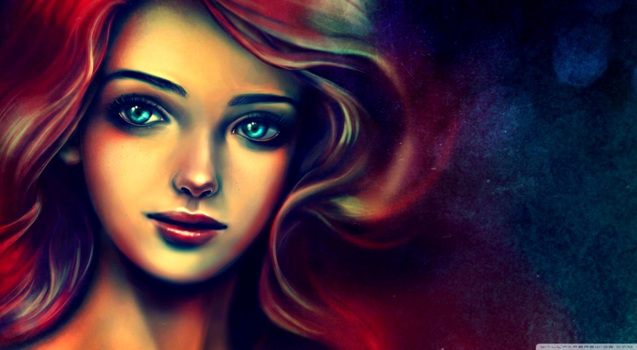 Portrait Of A Beautiful Woman Painting ❤ 4k Hd Desktop - Beautiful Paintings Of Girls - HD Wallpaper 