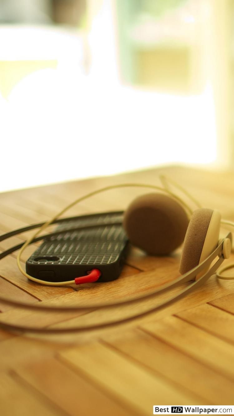 Headphone And Smartphone Hd Wallpaper Download - Headphone Iphone - HD Wallpaper 
