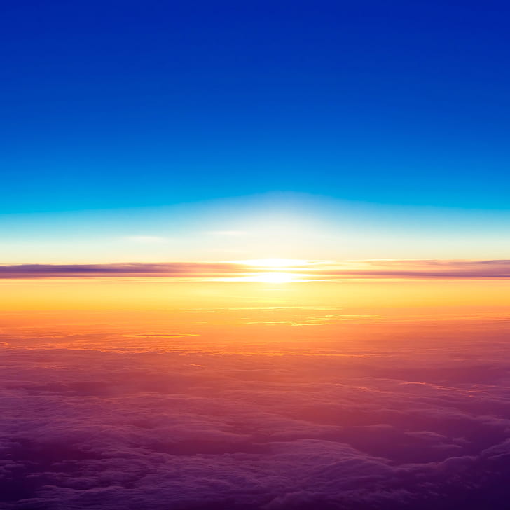 Ipad Air, Sunrise, Horizon, Sky, Landscape, Sunset, - Iphone 7 New Home Screen - HD Wallpaper 