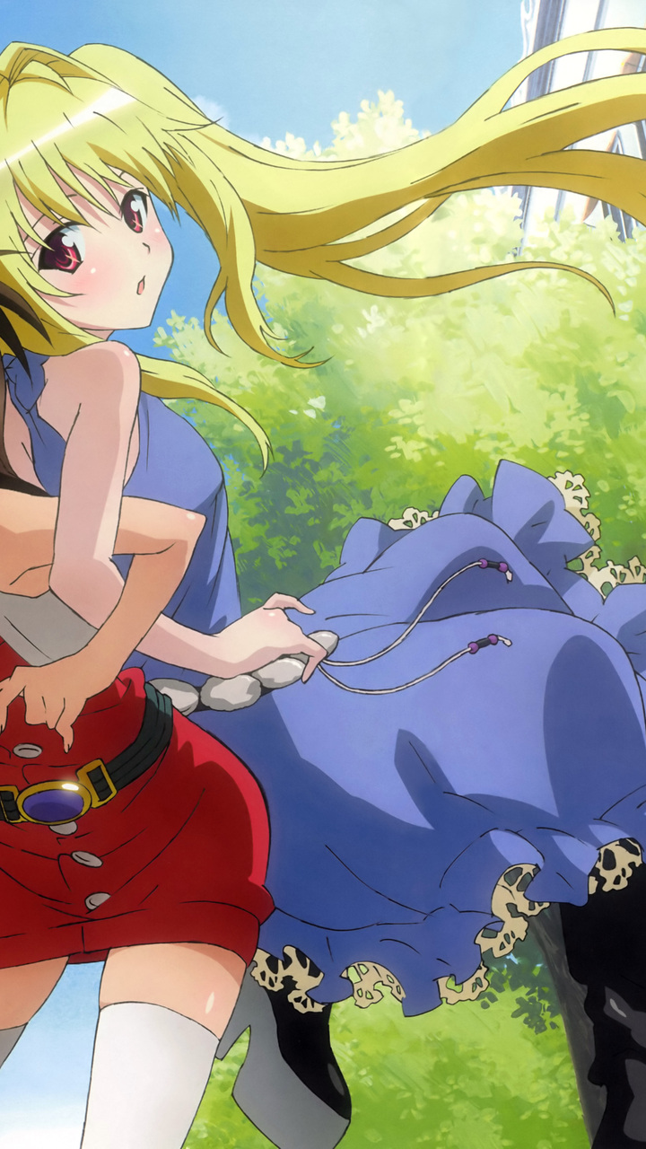 Konjiki No Yami, Yuuki Mikan, Anime, Girls, Walk, Art, - Mikan To Love Ru - HD Wallpaper 