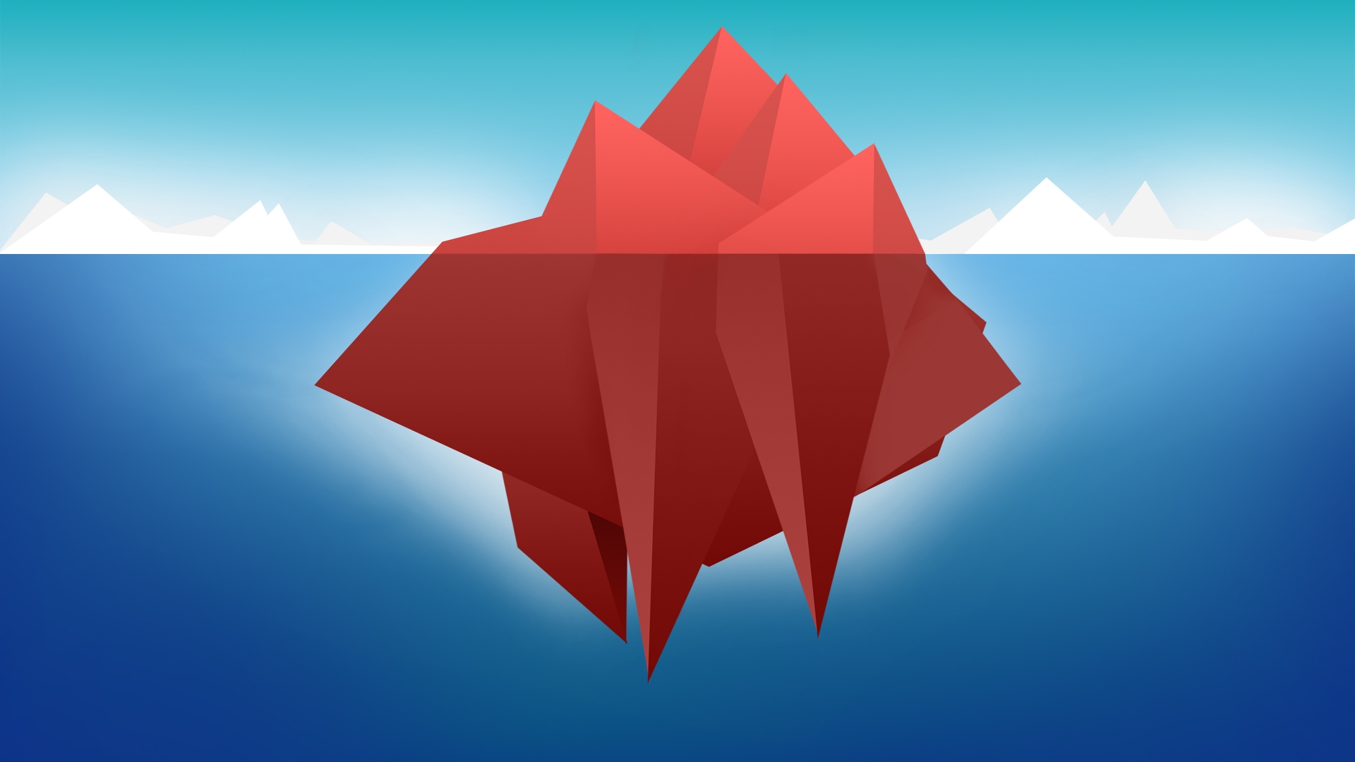 Red Minimal Iceberg For 1920 X 1080 Hdtv 1080p Resolution - Minimal Wallpaper Iceberg - HD Wallpaper 