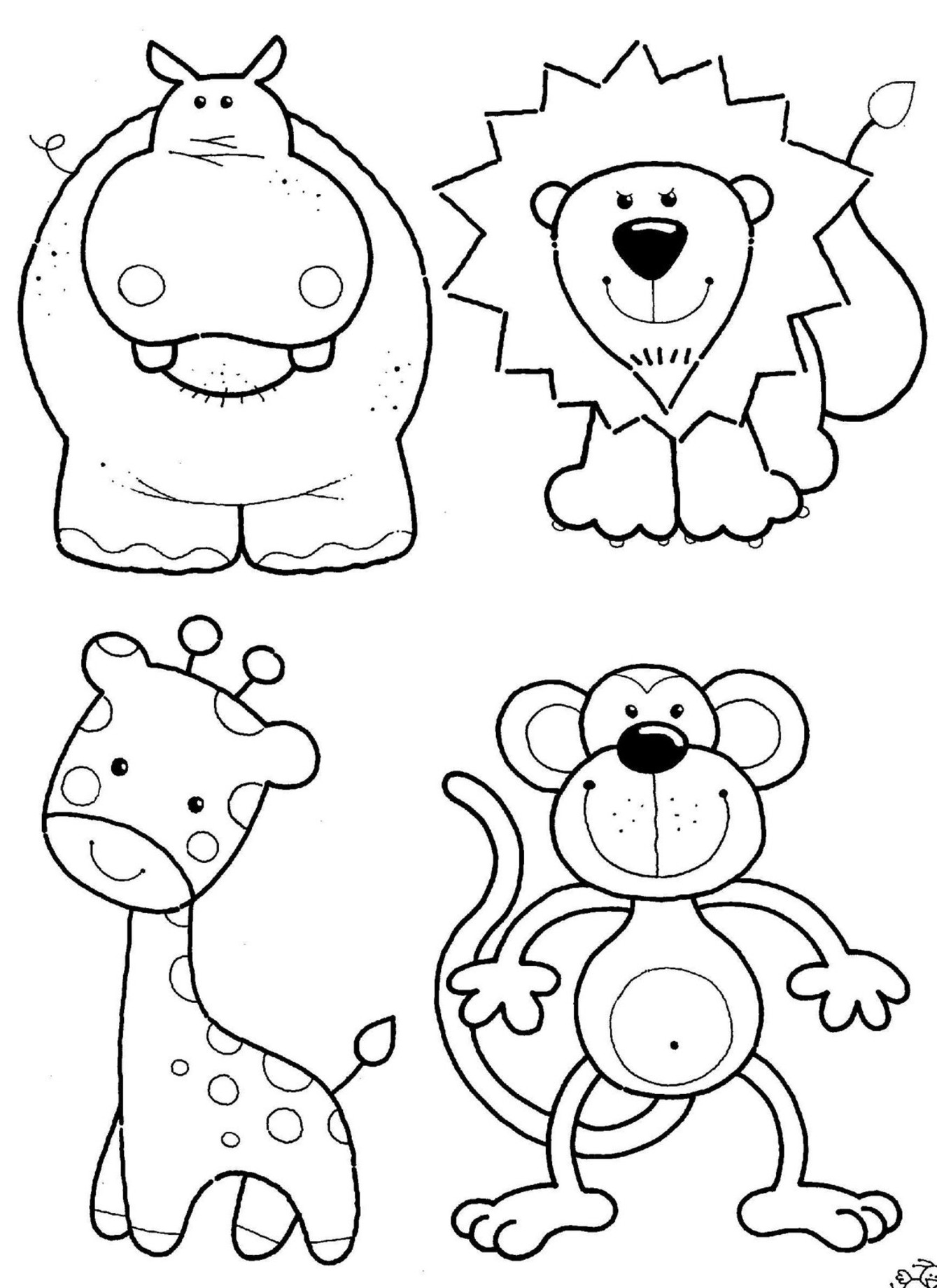 Color Pictures Of Animals - Animals Coloring Pages For Kids - 1339x1840  Wallpaper 