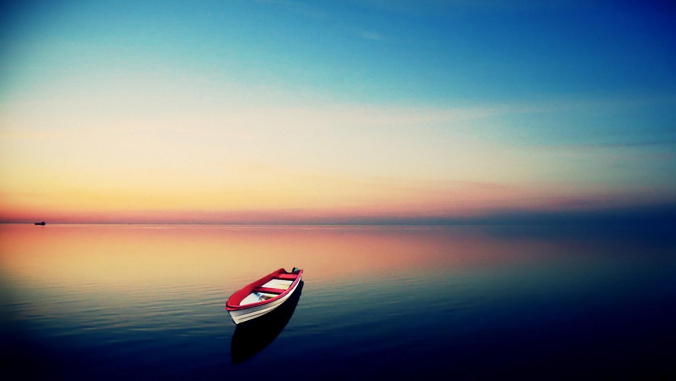 Lake Boat Sunset Hd Wallpaper Cool Wallpapers - Empty Backgrounds