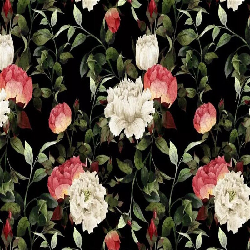 3d Wallpaper Hd Hand-painted Watercolor Black Background - Iri Çiçekli Duvar Kağıdı - HD Wallpaper 