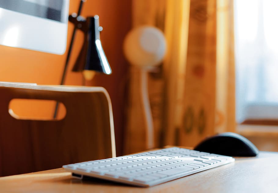 Mac, Keyboard, Desk, Office, Imac, Monitor, Screen, - White Mac Keyboard - HD Wallpaper 