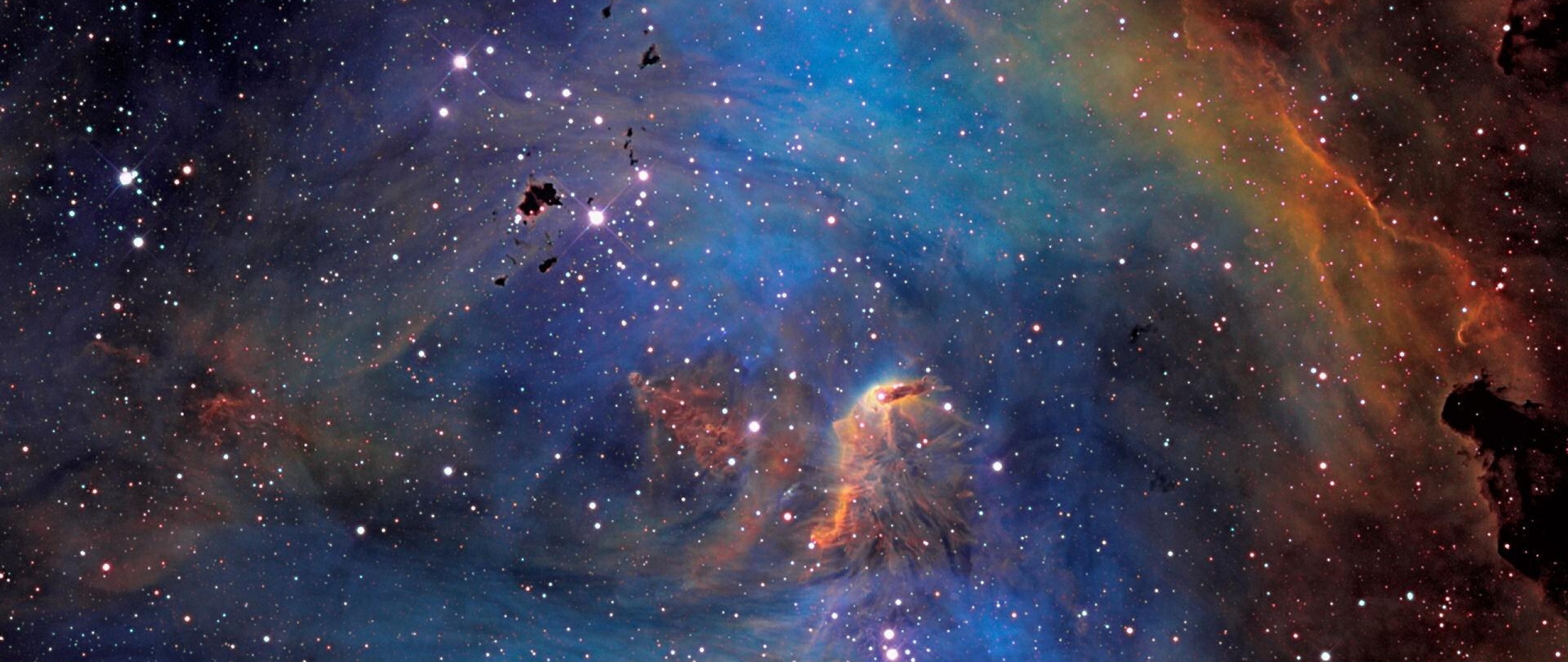 Wallpapers Hd Backgrounds Wallpaper - Orange And Blue Galaxy - HD Wallpaper 