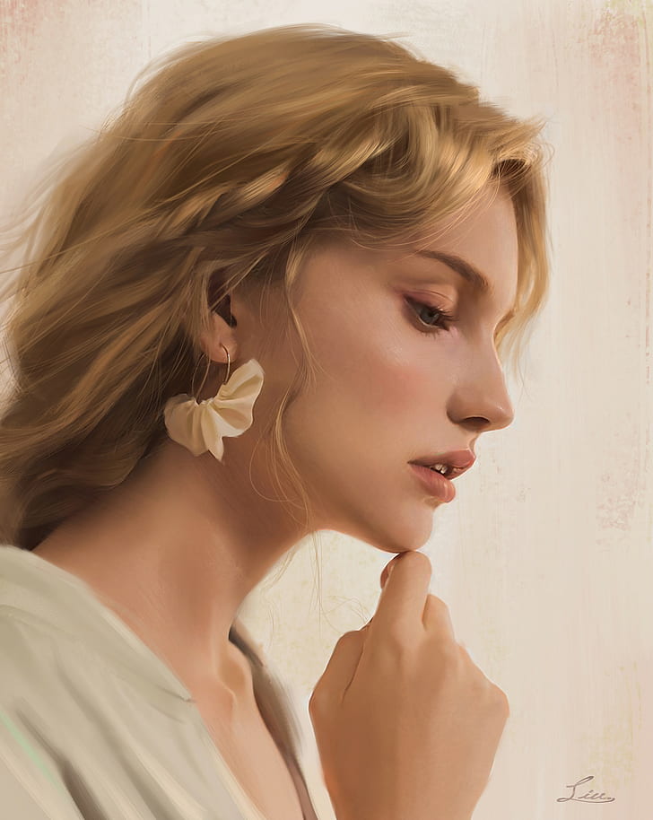 Woman In White, Digital, Bingxu Liu, Hd Wallpaper - Bingxu Liu Art - HD Wallpaper 