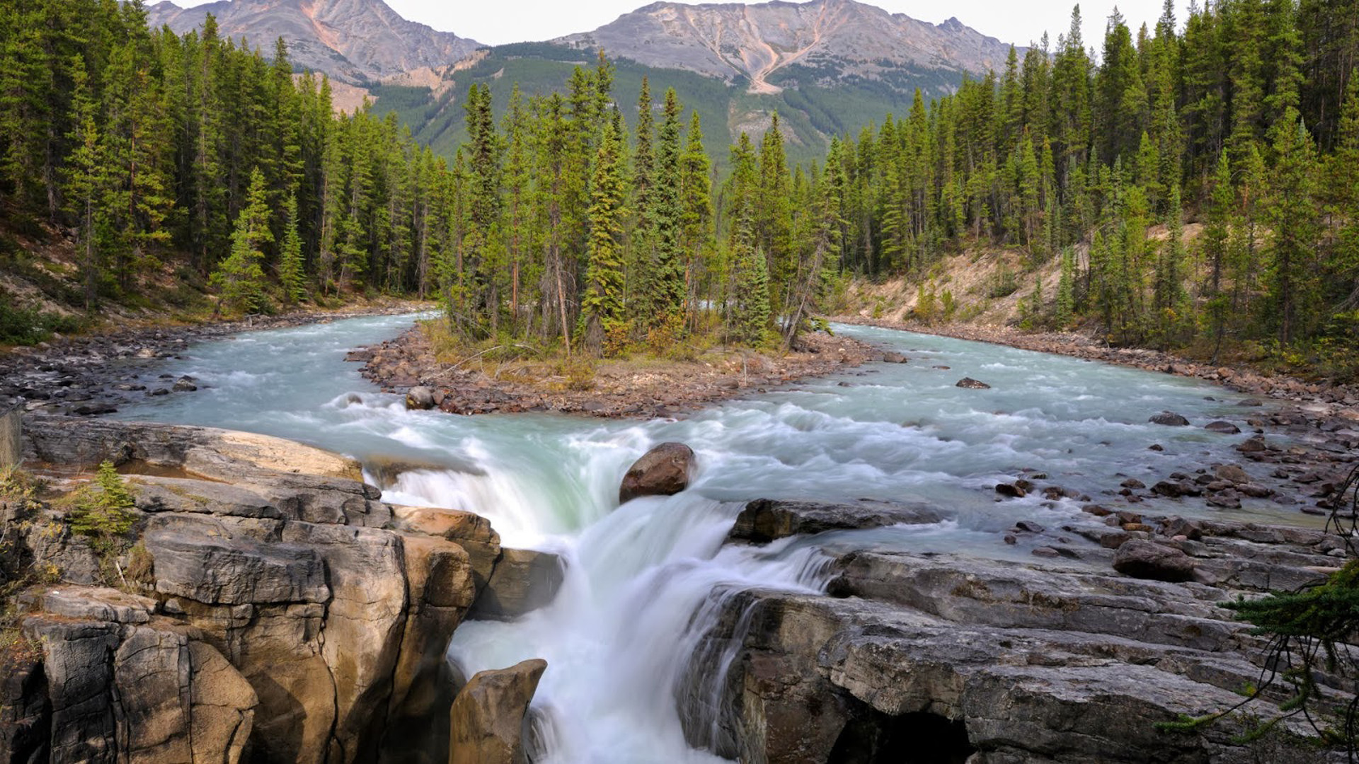Sunwapta Falls - HD Wallpaper 