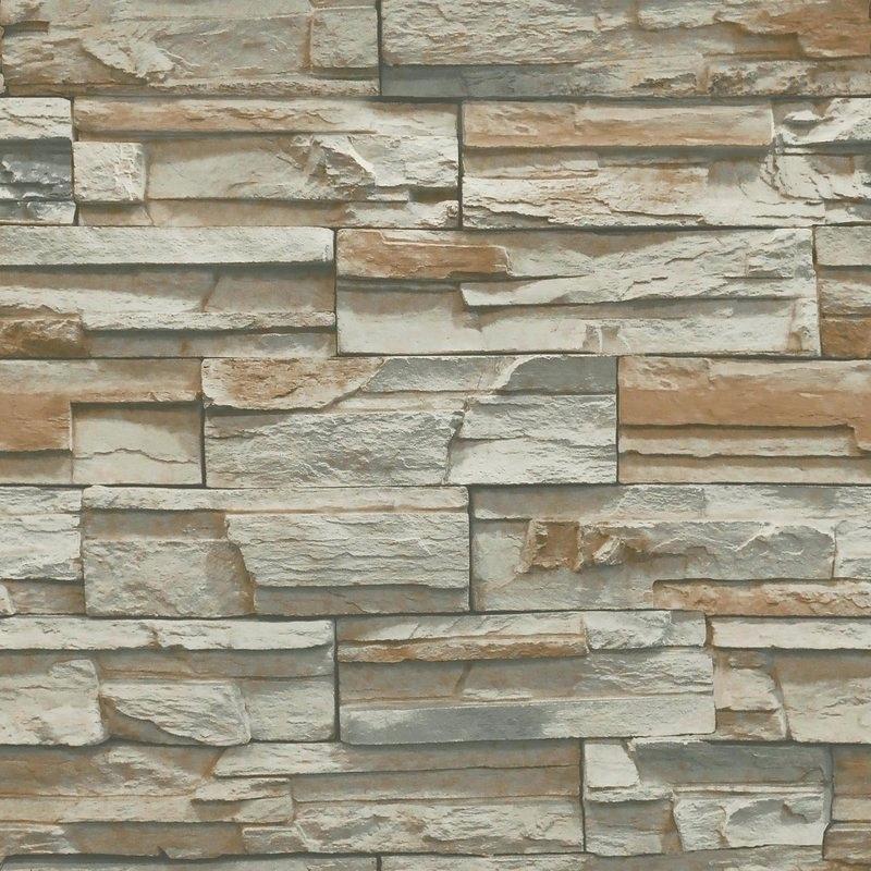 Faux Stone Wallpaper Natural Elements X Flat Textured - Old Stone Brick Effect - HD Wallpaper 