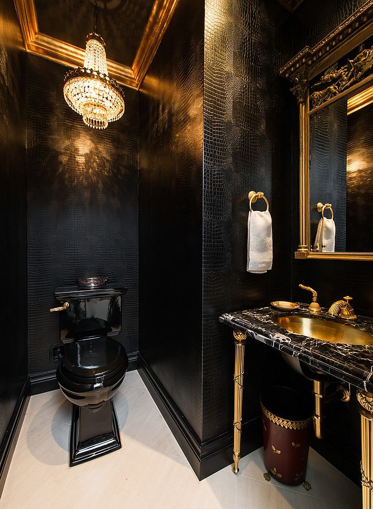 Black And Gold Interior Design - HD Wallpaper 