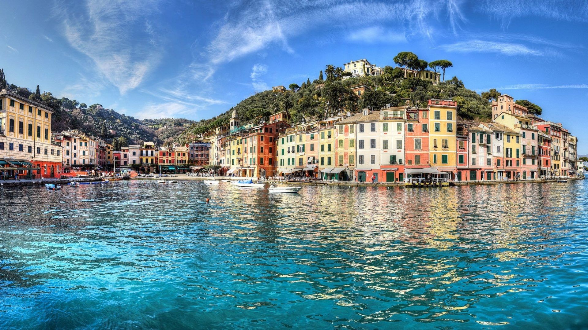 1920x1080, Portofino Italy Amalfi Coast Liguria Houses - Portofino Harbour - HD Wallpaper 