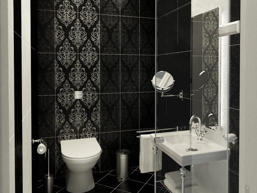 Contemporary Black And White Bathroom Color - Top Trends In Bathroom Design 2017 - HD Wallpaper 