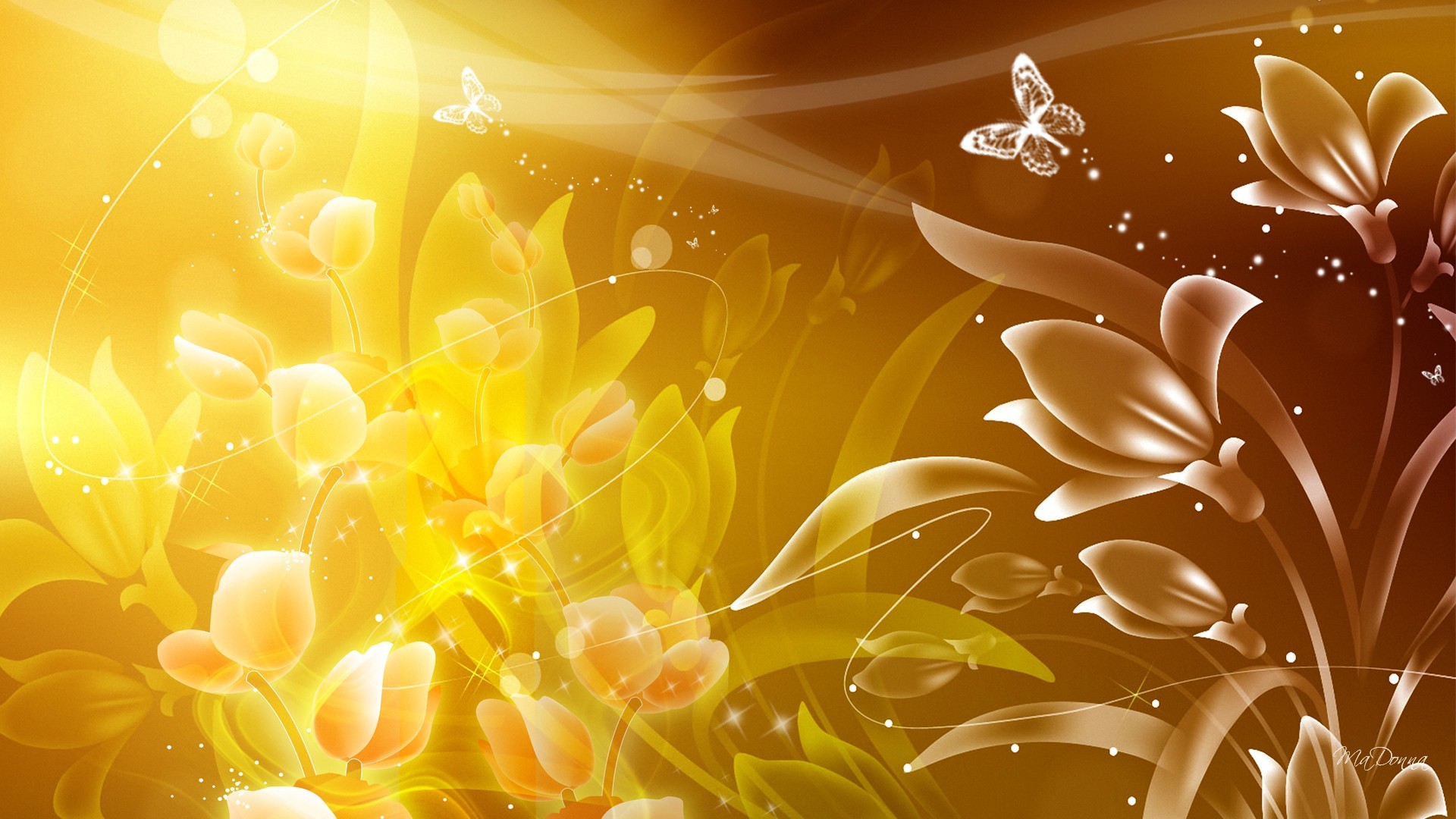 1920x1080, Gold Yellow Wallpapers - Gold Flower Background Hd - 1920x1080  Wallpaper 