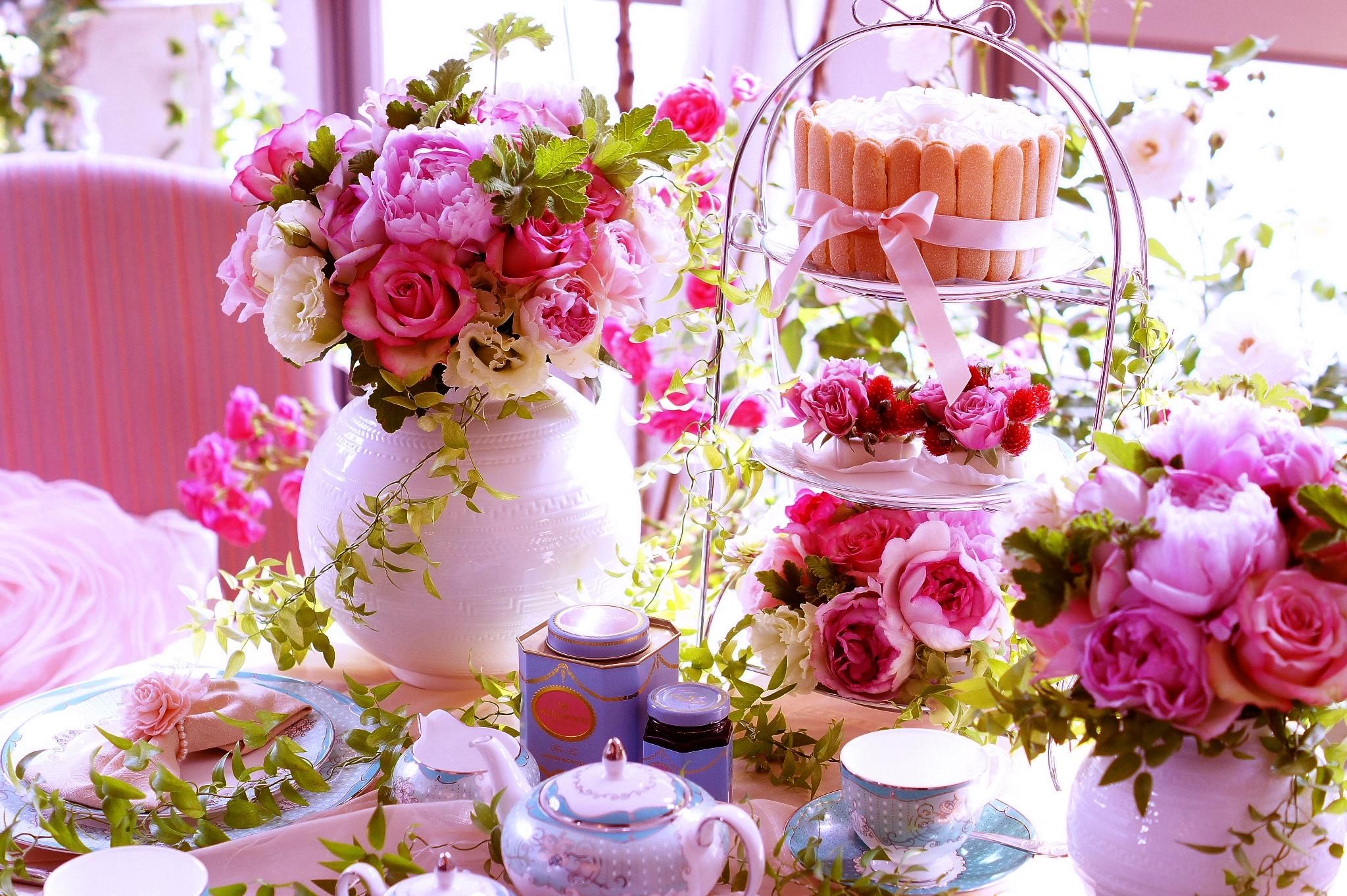 Garden Tea Party Background - HD Wallpaper 