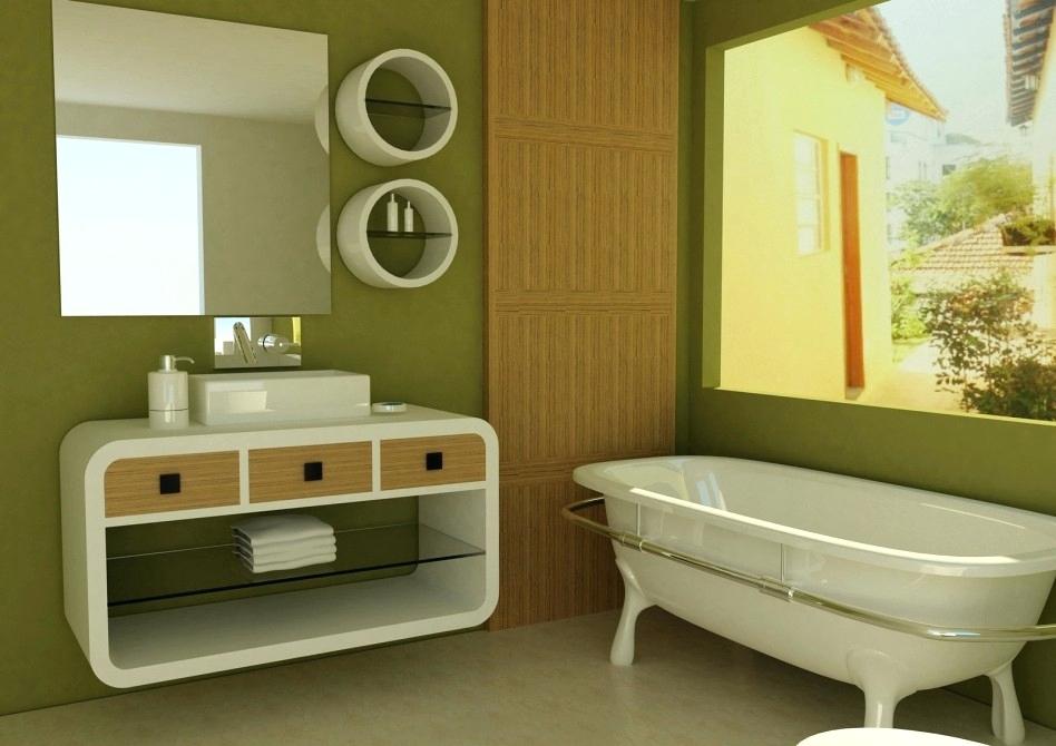 Cool Bathroom Wallpaper Cool Small Bathroom Designs - Retro Bathroom Paint Ideas - HD Wallpaper 