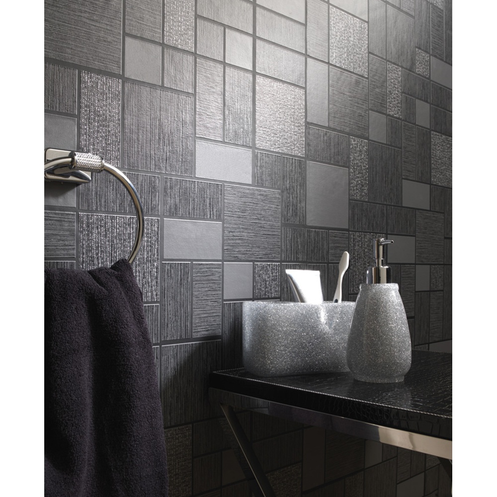 Holden Décor Tile Pattern Glitter Motif Kitchen Bathroom - HD Wallpaper 