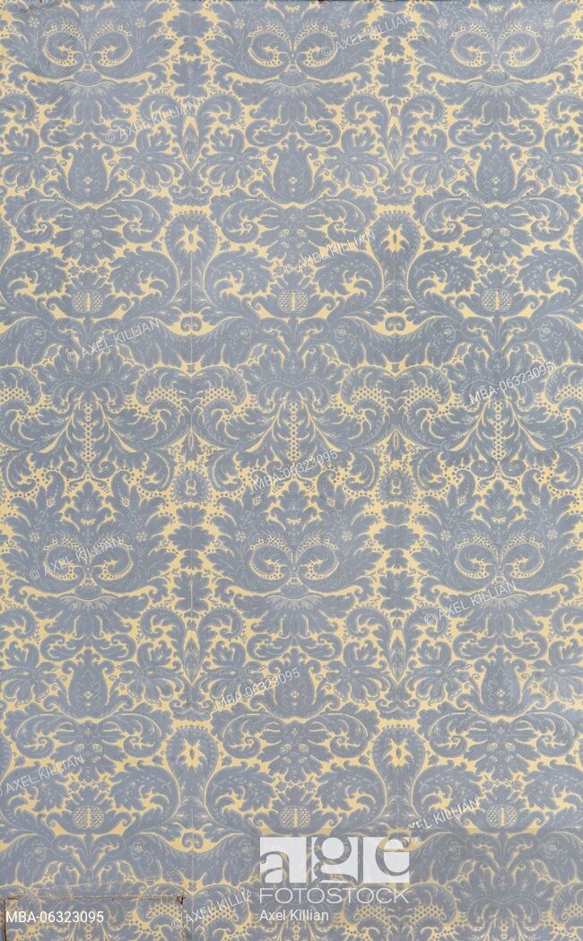 Old Wallpaper With Baroque Pattern Grey Gold As Background - Wallpaper - HD Wallpaper 