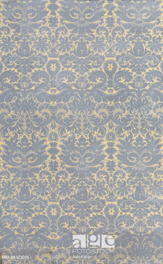 Old Wallpaper With Baroque Pattern Grey Gold As Background - Wallpaper - HD Wallpaper 