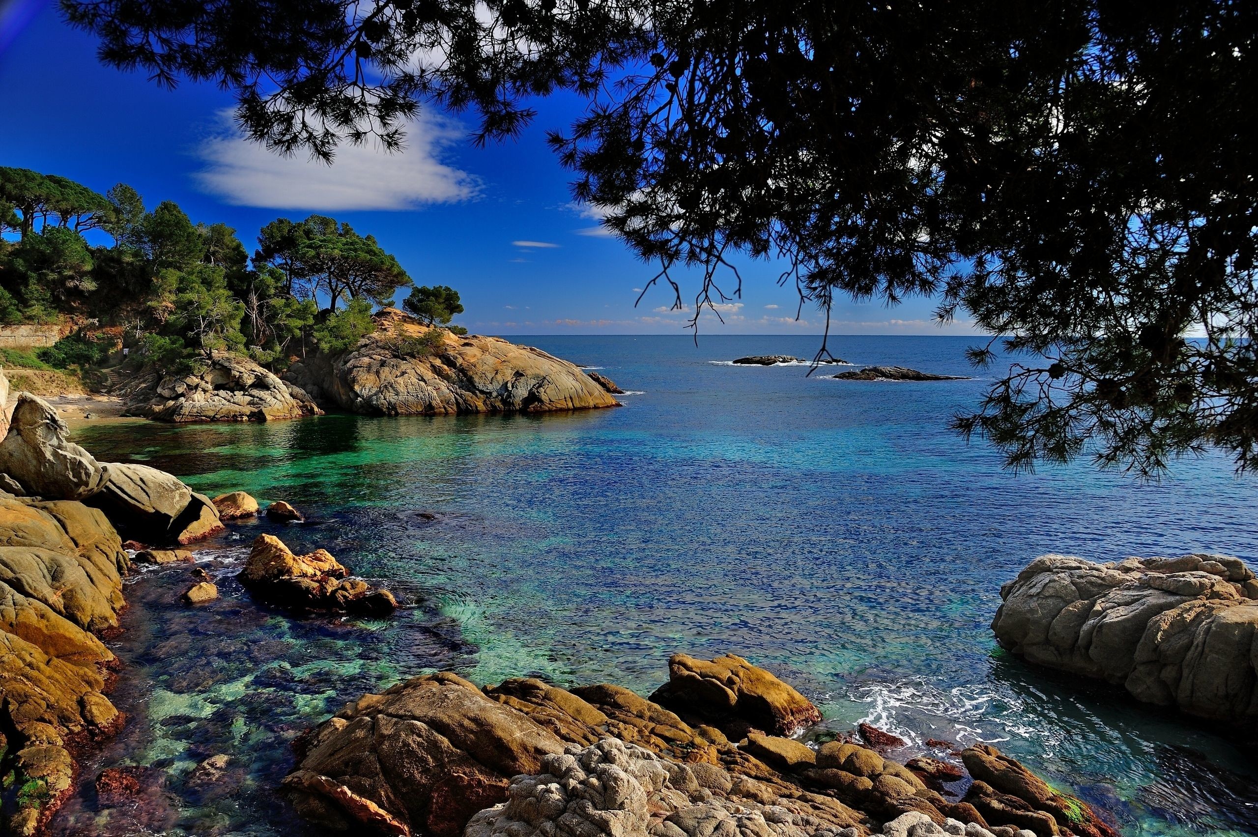 2560x1703, Wallpaper Stones, Costa Brava, Mediterranean - Mediterranean Sea - HD Wallpaper 