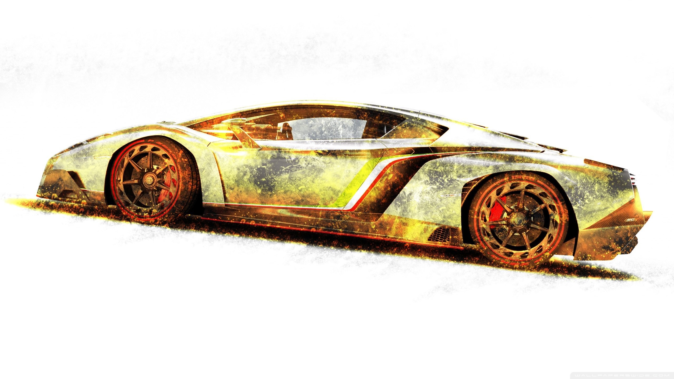 2560x1440, Lamborghini Veneno Gold Edition Wallpaper - Lamborghini Red And Gold - HD Wallpaper 