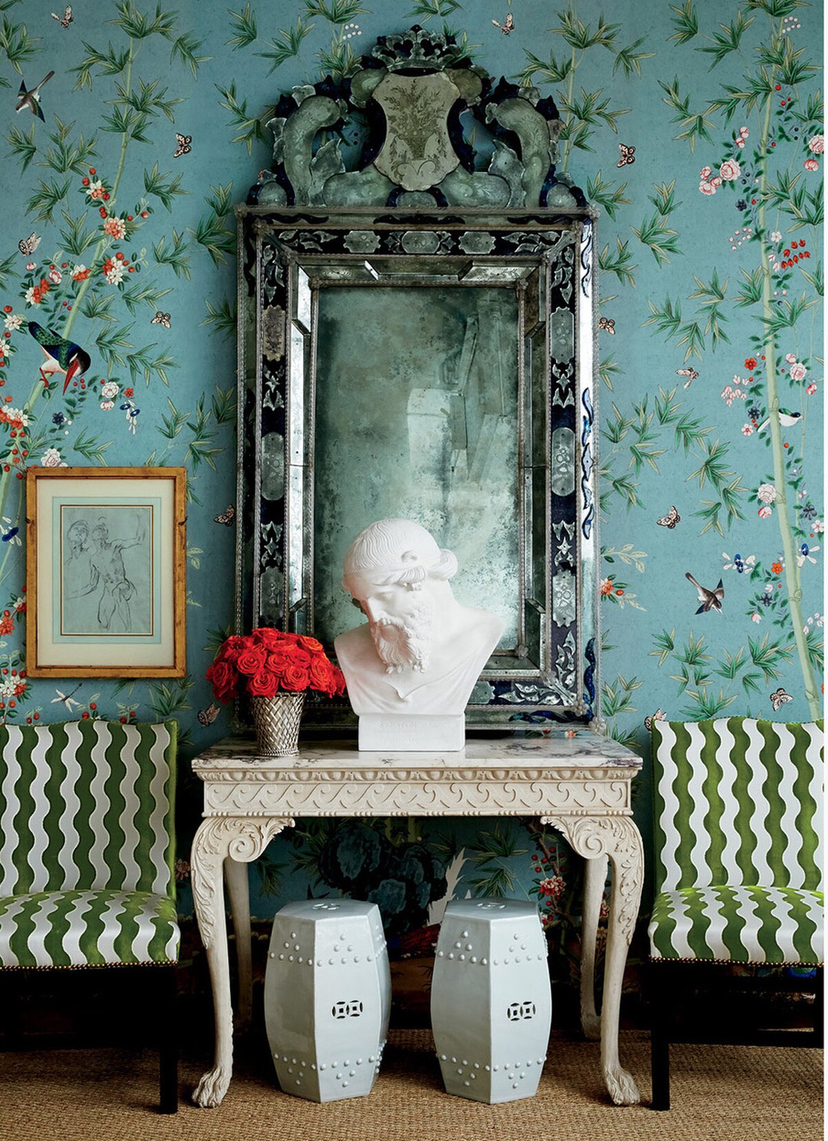 Wallpaper Is Brighton Pavillion In Multi - Schumacher Madame De Pompadour - HD Wallpaper 