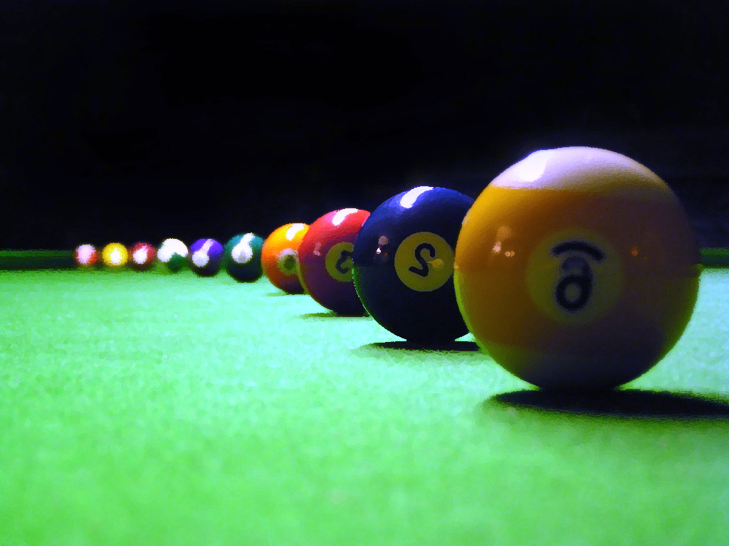 Pool Billiard Wallpaper Balls Lined Up - Billiard Ball - HD Wallpaper 