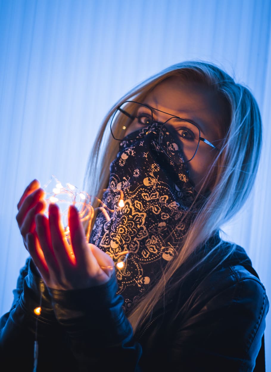 United States, Billings, Mask, Bandana, Girl, Female, - Bandana Mask Girl - HD Wallpaper 