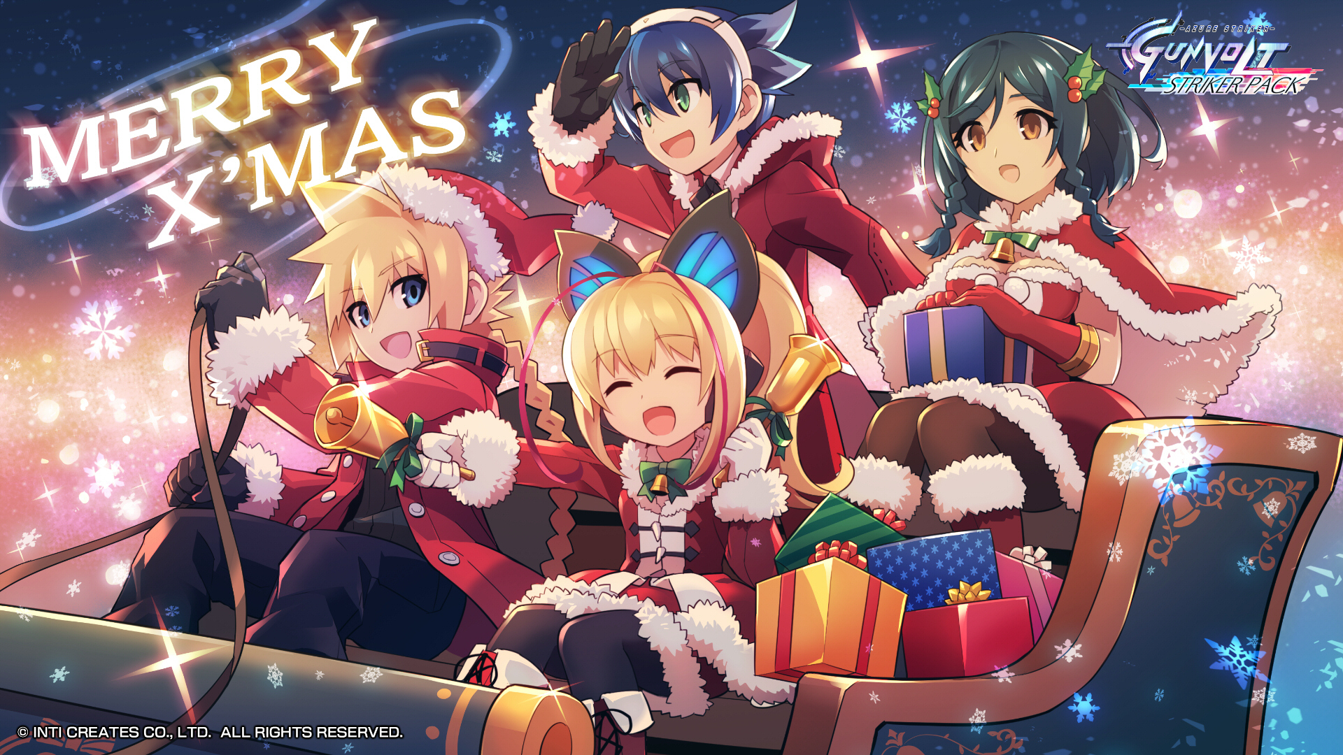 Azure Striker Gunvolt Christmas - HD Wallpaper 