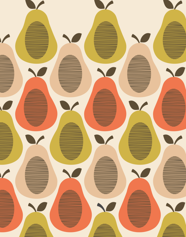 Orla Kiely Pear - HD Wallpaper 