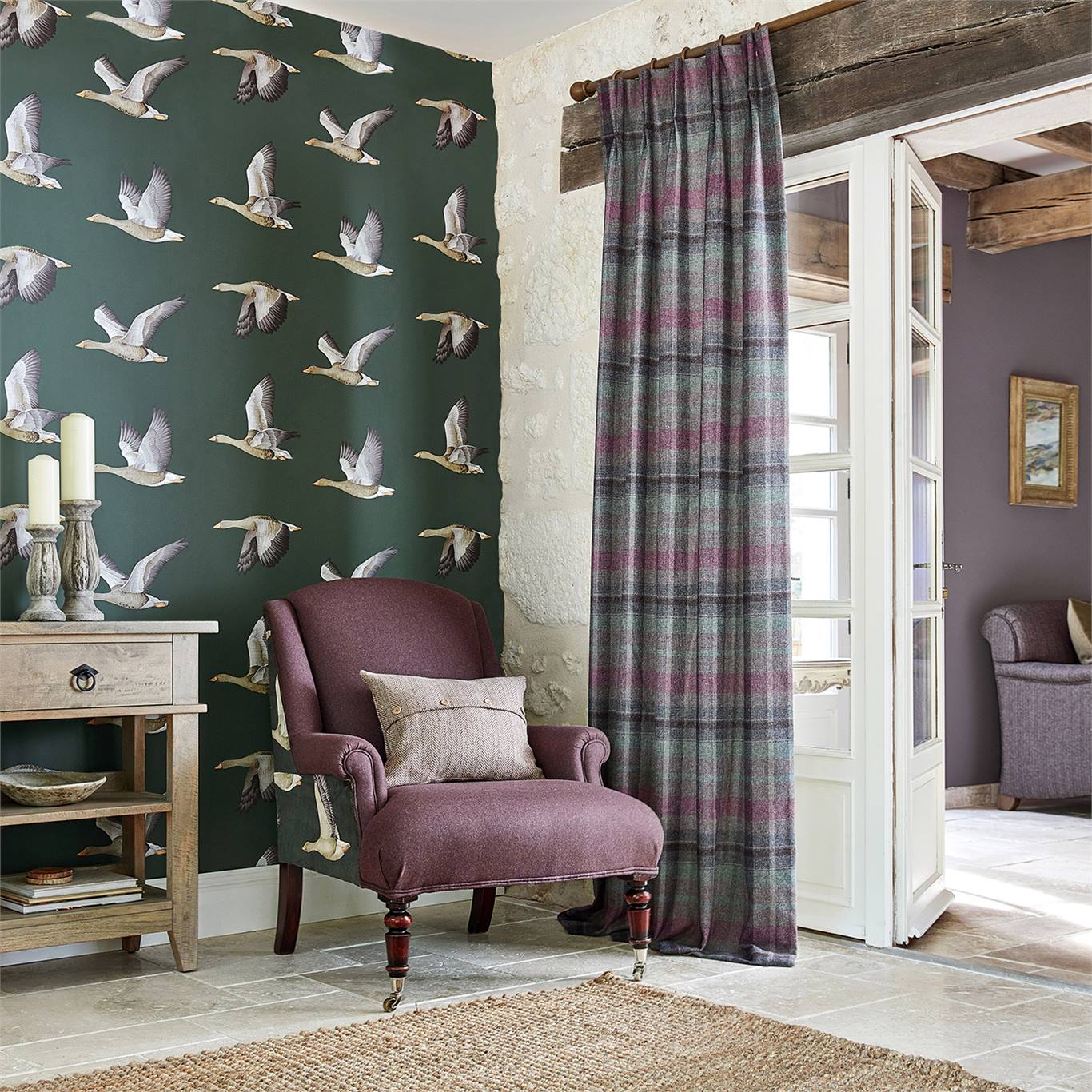 Bryndle Check, A Fabric By Sanderson, Part Of The Islay - Sanderson Elysian Wallpaper Geese - HD Wallpaper 