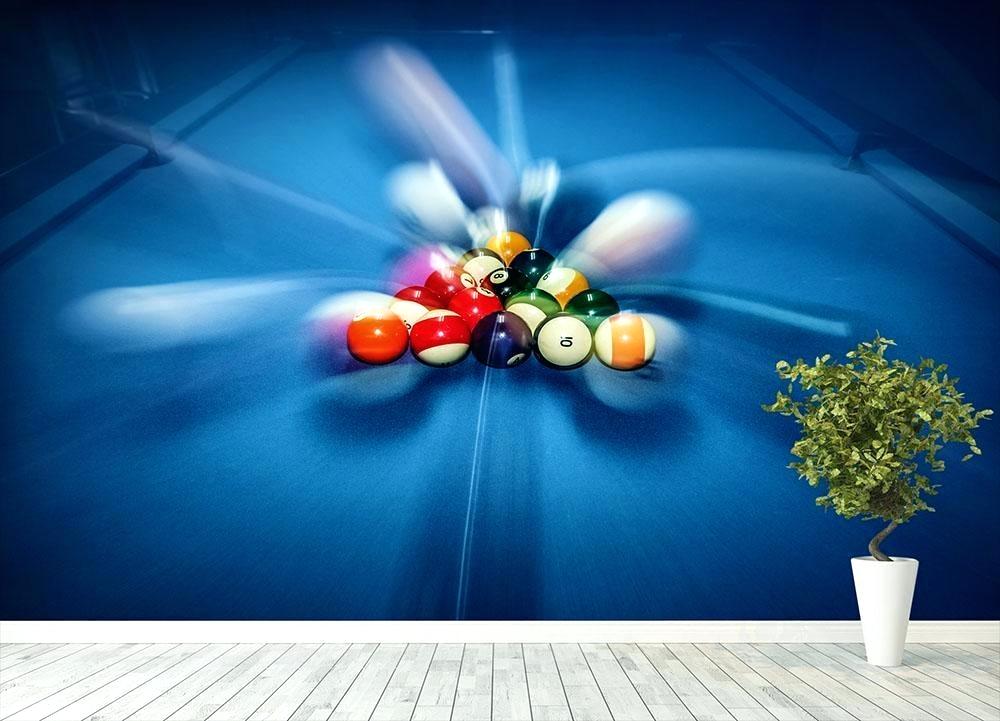 Pool Table Wallpaper Blue Billiard Table With Colorful - Blue Billiard - HD Wallpaper 