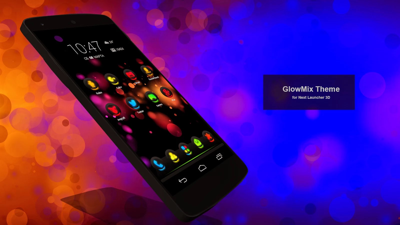 Next Launcher Theme Glowmix V1 - Iphone - HD Wallpaper 