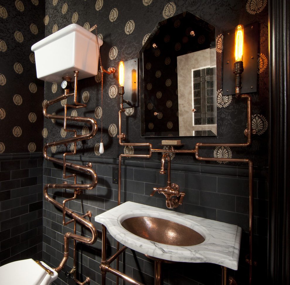 leerling Inschrijven Verknald San Francisco Cool Bathroom Ideas With Victorian Vanities - Exposed Copper  Pipes In Bathroom - 990x974 Wallpaper - teahub.io
