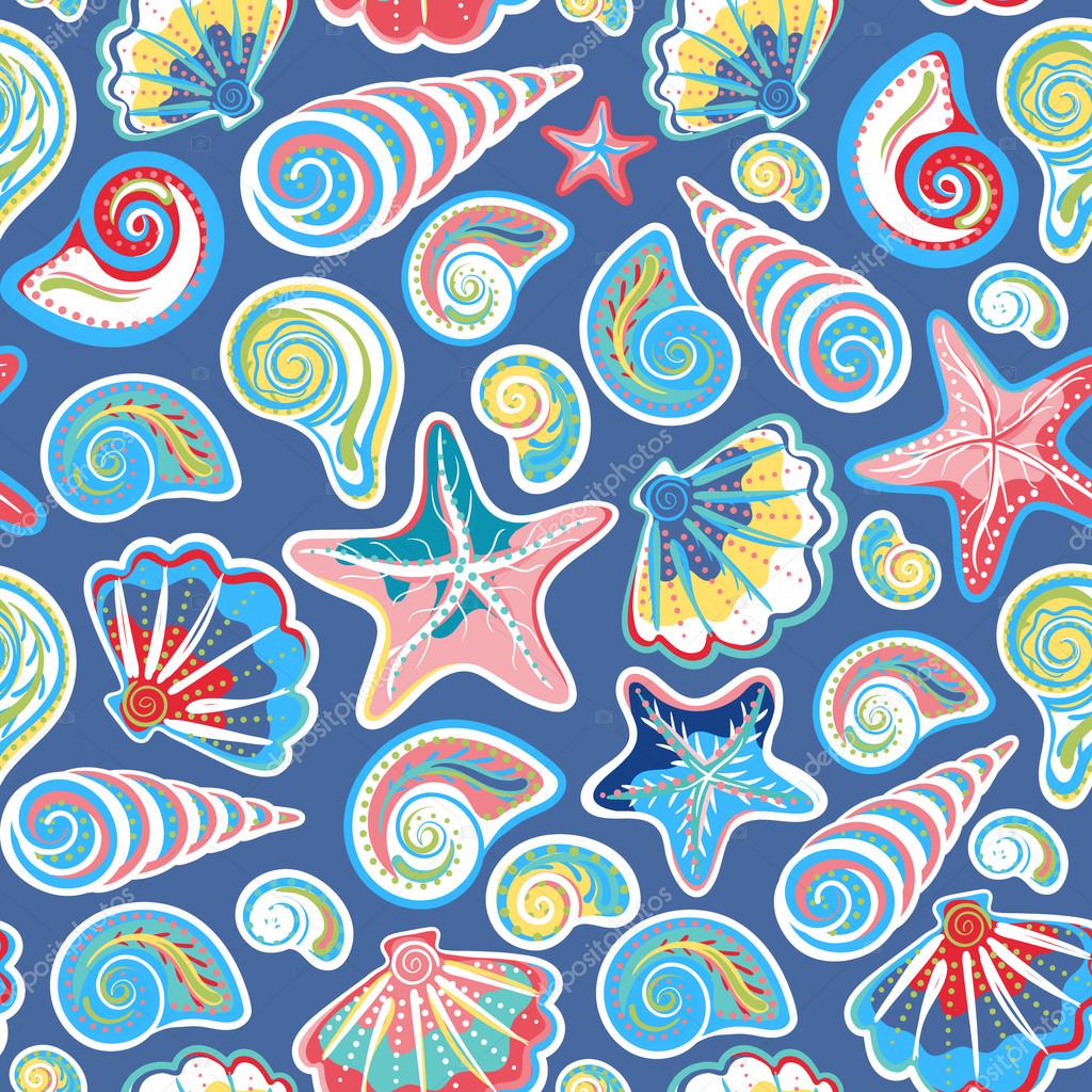 Repeated Pattern Sea Shell - HD Wallpaper 